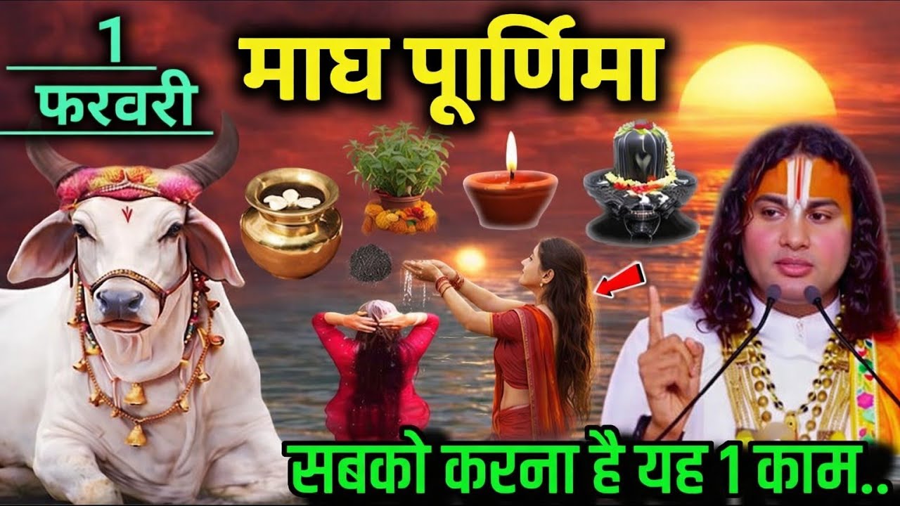 1 फरवरी 2026 रविवार माघ पूर्णिमा के दिन कर लेना यें 1 काम, मालामाल हो जाओगे! Aniruddh Aacharya ji 
