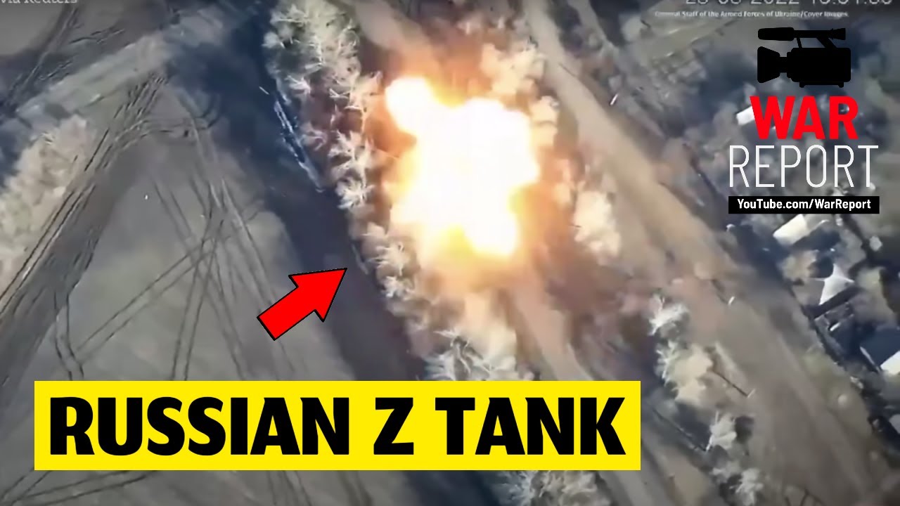 Ukraine War Video footage shows Bayraktar drone destroying Russian Z Tank