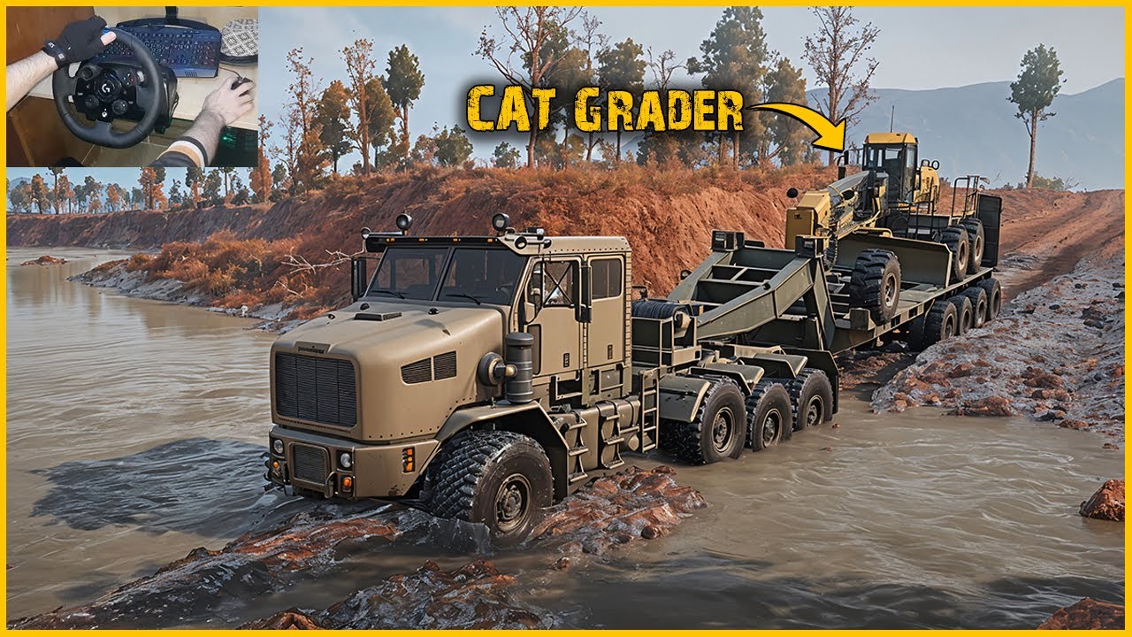 FASTEST Way to Transport CAT 120M Motor Grader in SnowRunner REVEALED! | Logitech G923 Gameplay 🚛