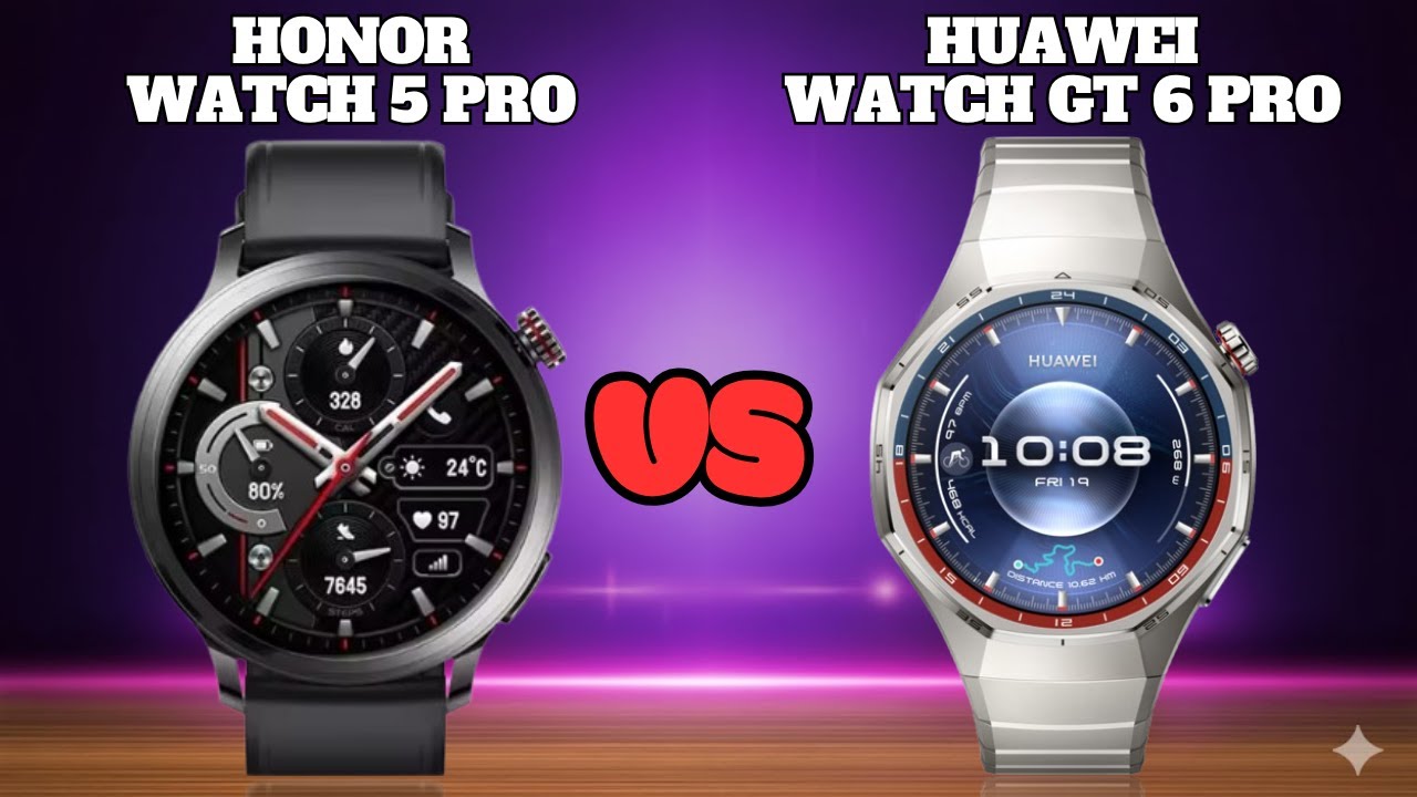Honor Watch 5 Pro против Huawei Watch GT 6 Pro
