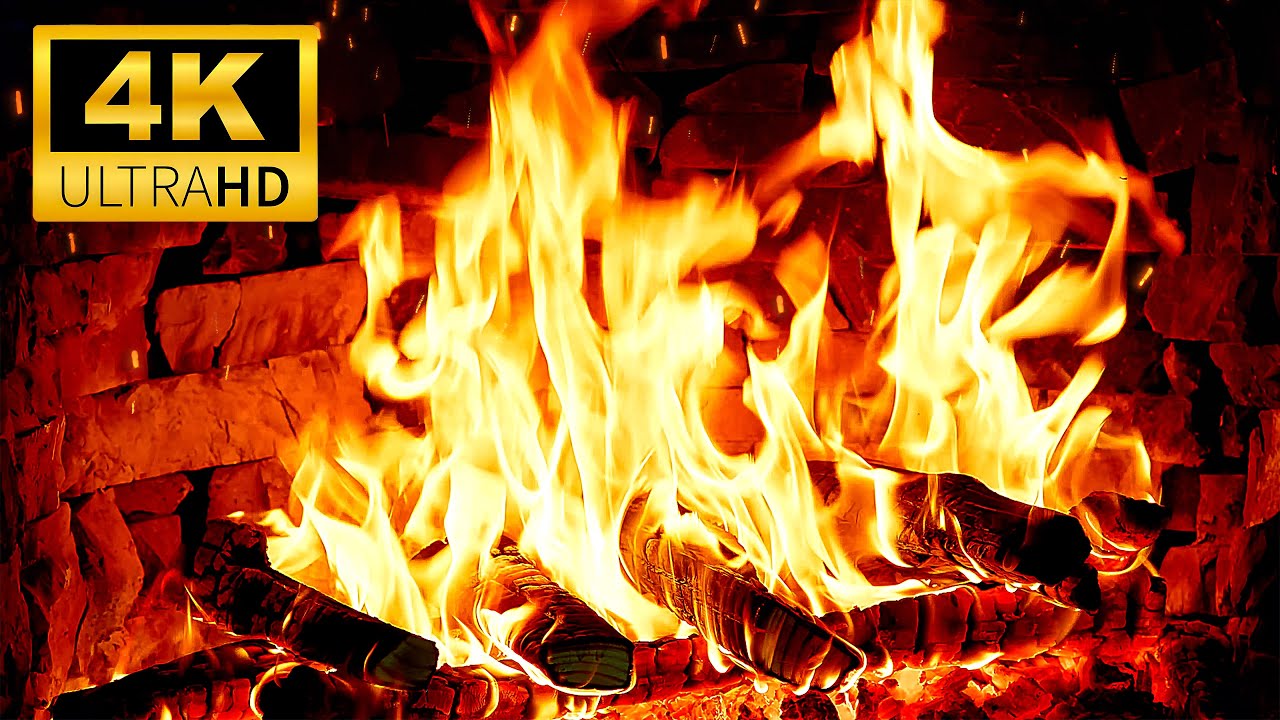 🔥 Burning Logs in a 4K Fireplace | Relaxing Fireplace Ambience with Crackling Fire Sounds