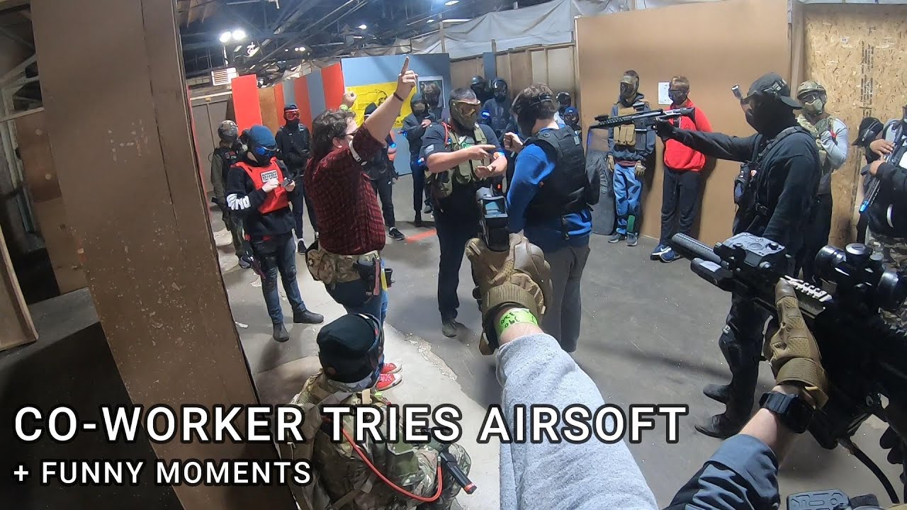 CO WORKER TRIES AIRSOFT + Funny Moments