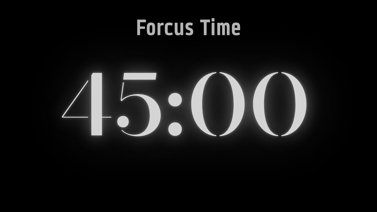 Đồng Hồ Đếm Ngược 45 Phút 🧡 Focus Timer 🧡 No Background 🧡 ASMR Tick Tock | Tập Trung Cao Độ