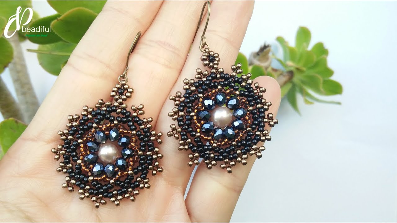 Nightfall Earrings🔆| Easy DIY beaded earrings | DIY beaded tutorial for beginners.