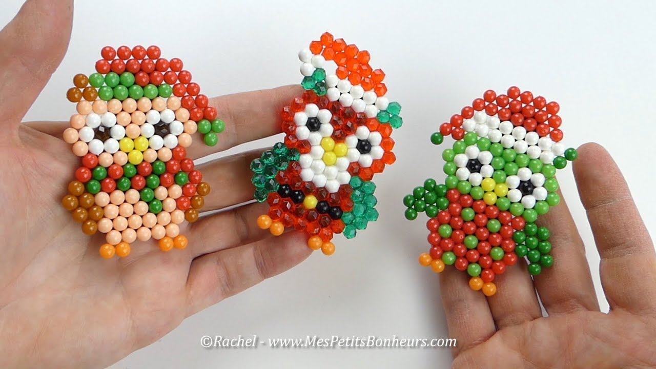 DIY - Magnets HIBOUX de Noël en Perles à souder à l'eau