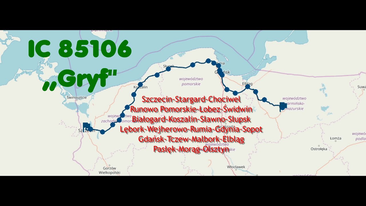 Szczecin Główny-Olsztyn Główny I IC 85106 ,,Gryf