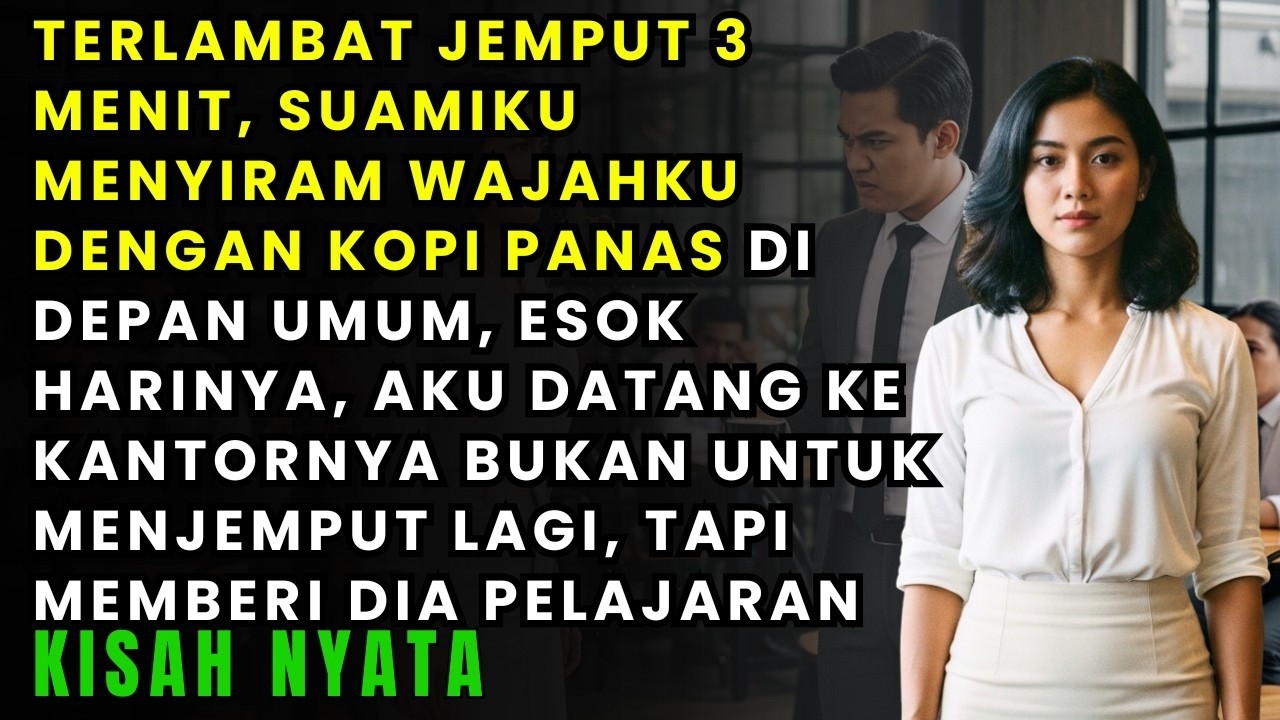TERLAMBAT JEMPUT 3 MENIT, SUAMIKU MENYIRAM WAJAHKU DENGAN KOPI PANAS — ESOKNYA IA KAGET SAAT AKU!