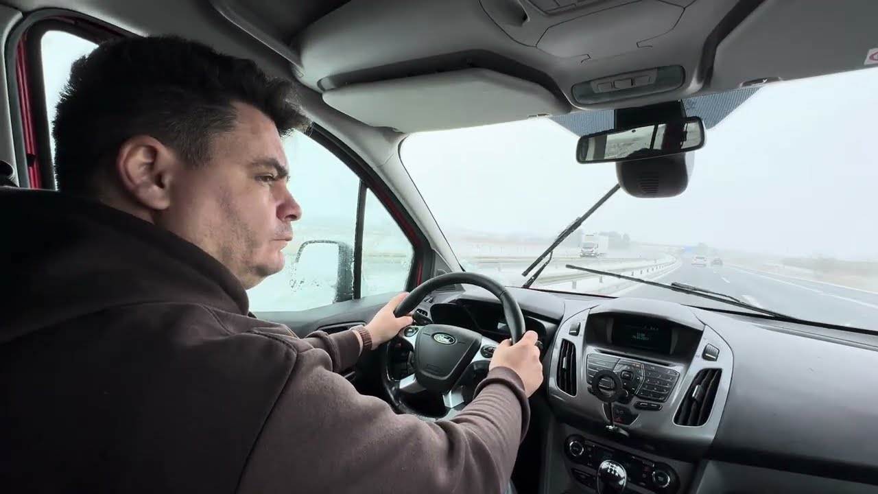 POV Manual Car Driving on a Windy Day 🌬️💨 | Pedal View 👣 | Ford Transit Connect | ASMR Test Drive 🚗