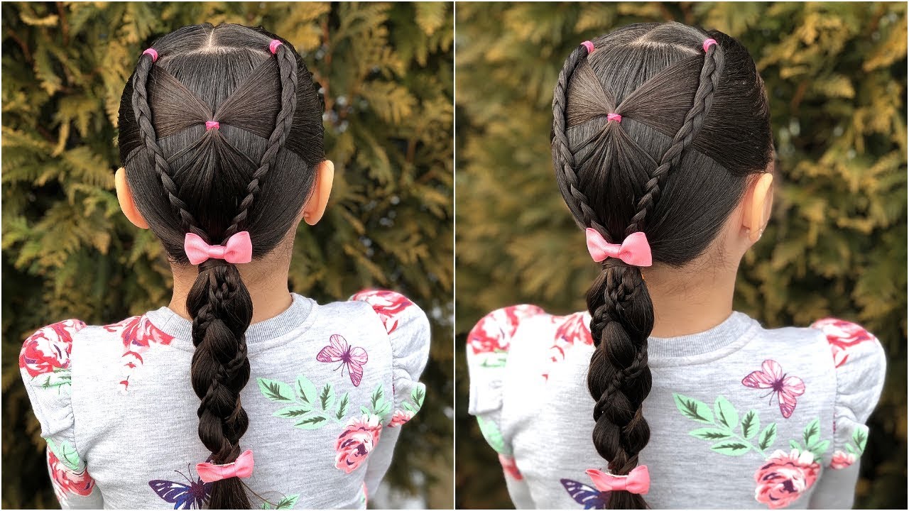PEINADO FÁCIL Y BONITO PARA NIÑA CON TRENZAS|PEINADOS FÁCILES Y RAPIDOS DE HACER PARA LA ESCUELA