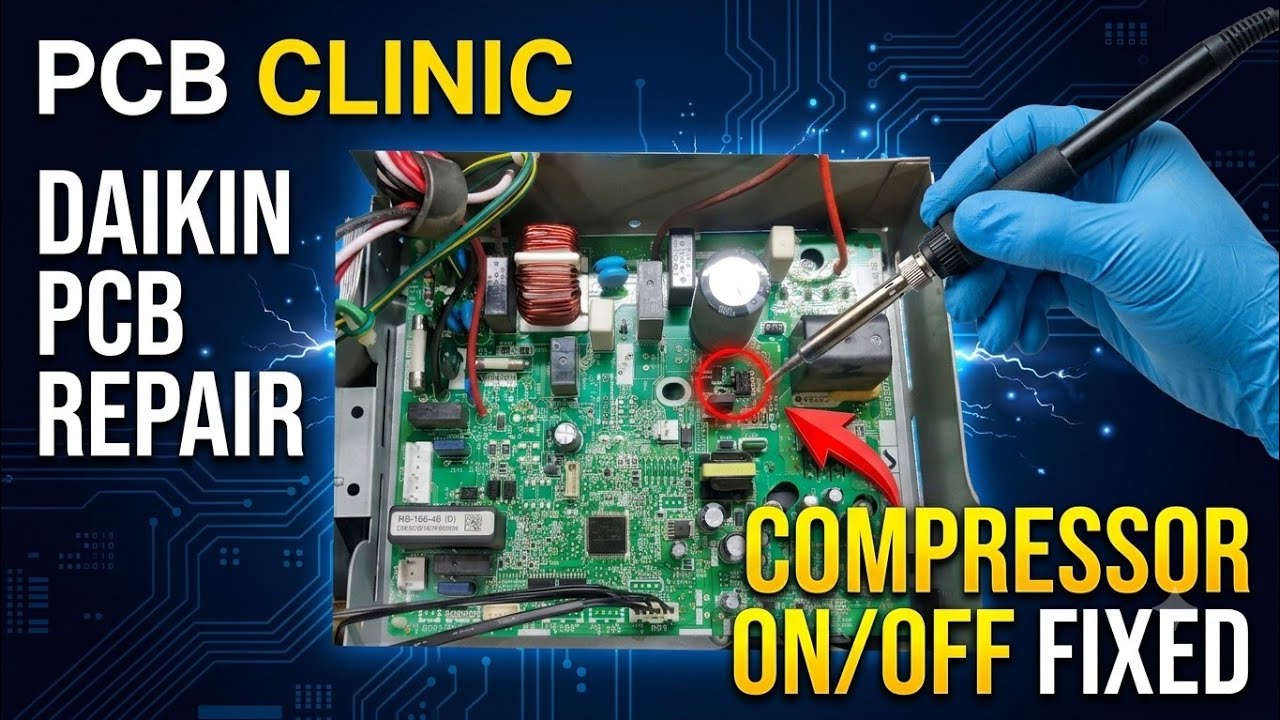 Daikin Inverter AC PCB Repair | Compressor ON OFF Problem Solved | PCB Fault Finding.
