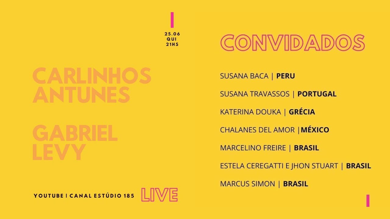 LIVE I DUO Carlinhos Antunes e Gabriel Levy + convidados especiais