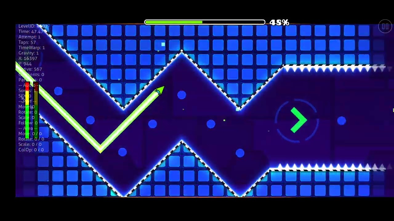 Completed Nock Em in Geometry Dash SubZero on my phone