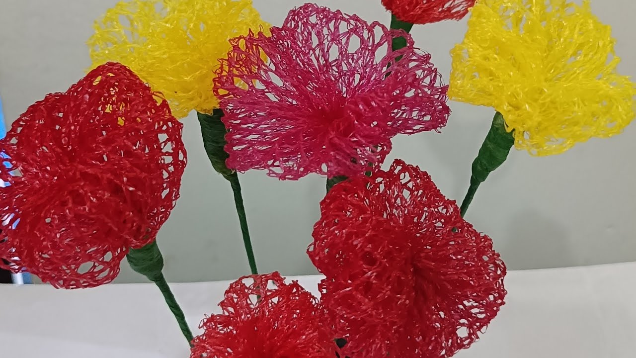 DIY|Onion net bag craft | Flower    #diy #craft #flower #dsgcraft