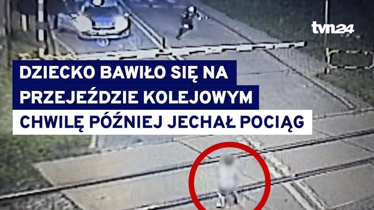Sześciolatek o 4:30 bawił się na przejeździe kolejowym. Uratowali go policjanci @tvn24