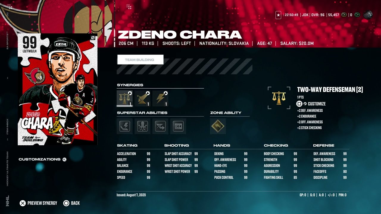 NHL 25 HUT Team Building Zdeno Chara (PS5) #nhl25hut #nhl25 #nhl