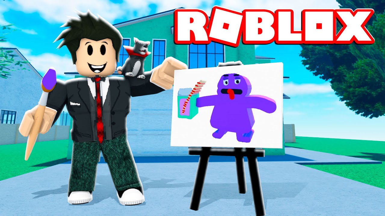 LOKIS DESENHANDO O GRIMACE ROXINHO | Roblox - Doodle Transform
