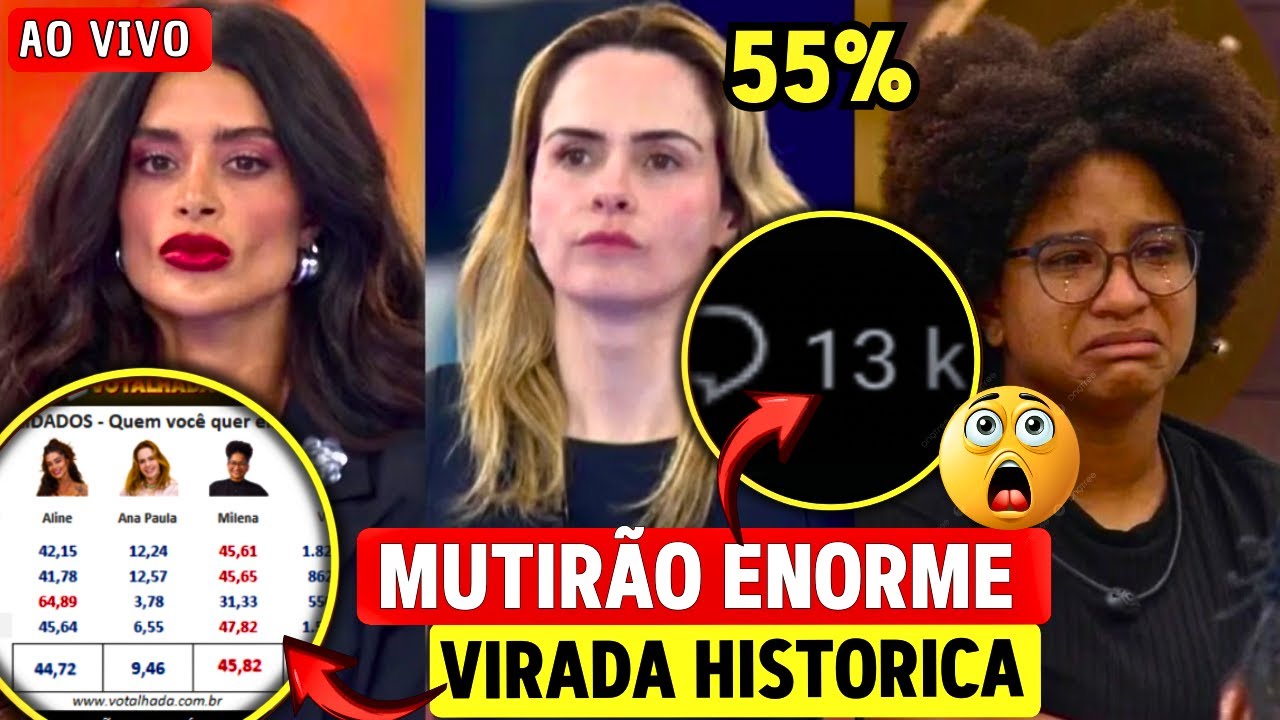 💥 AGORA: VIRADA NA VOTAÇÃO ENTRE MILENA, ANA PAULA E ALINE COM ENQUETES CHOCANTES E MUTIRÕES TOPADOS