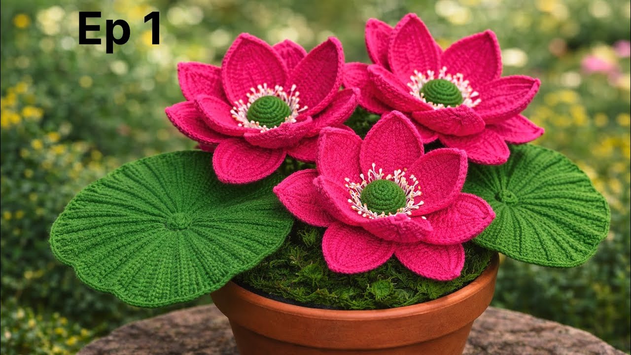 wow 🤩Beautiful crochet  lotus🪷 flower step by step In Hindi 
