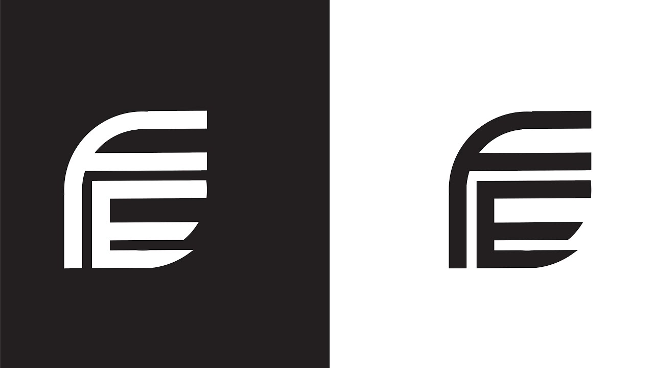 How to Design a simple Monogram Logo | FE Logo Design Day 7