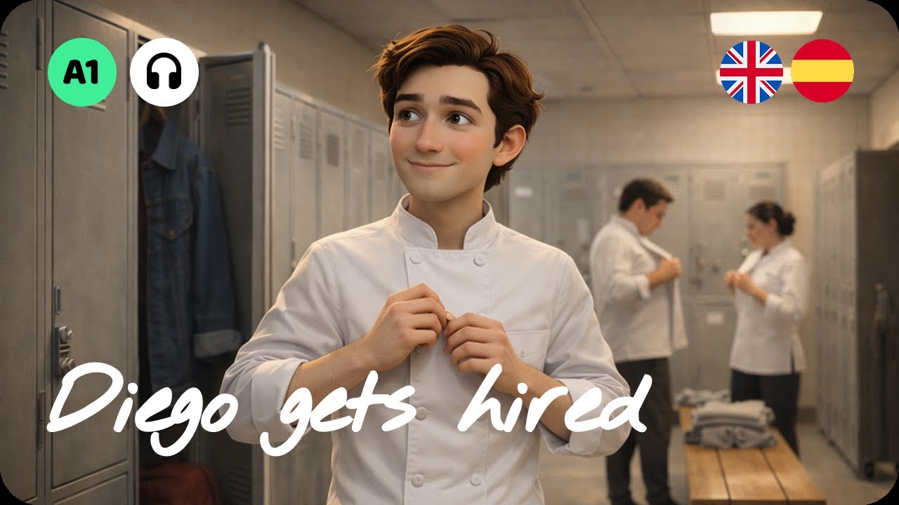 Learn Spanish Through Stories A1 | Chef Diego | Bilingual Story for Beginners Spanish English