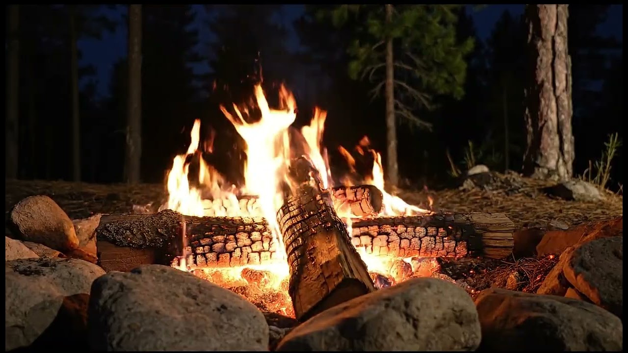 Lazy Relax in Nature. Relaxation session. Bonfire