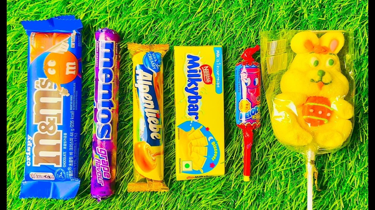 أشهر أنواع الحلوى بتقنية ASMR 🍭 | مصاصات قوس قزح، شوكولاتة، وأصوات فتح علب حلوة