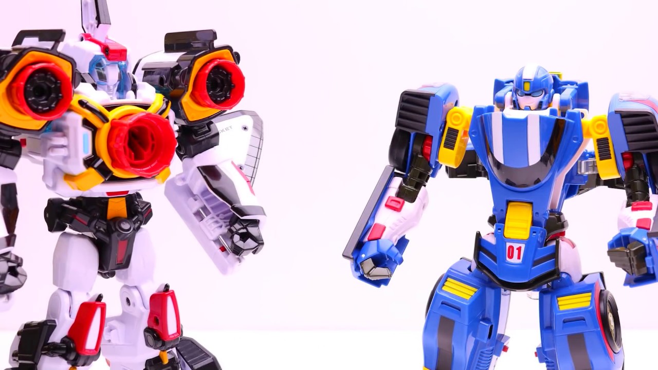 Tobot V Speed Robot Police Car Toys stop motion - Kong Return