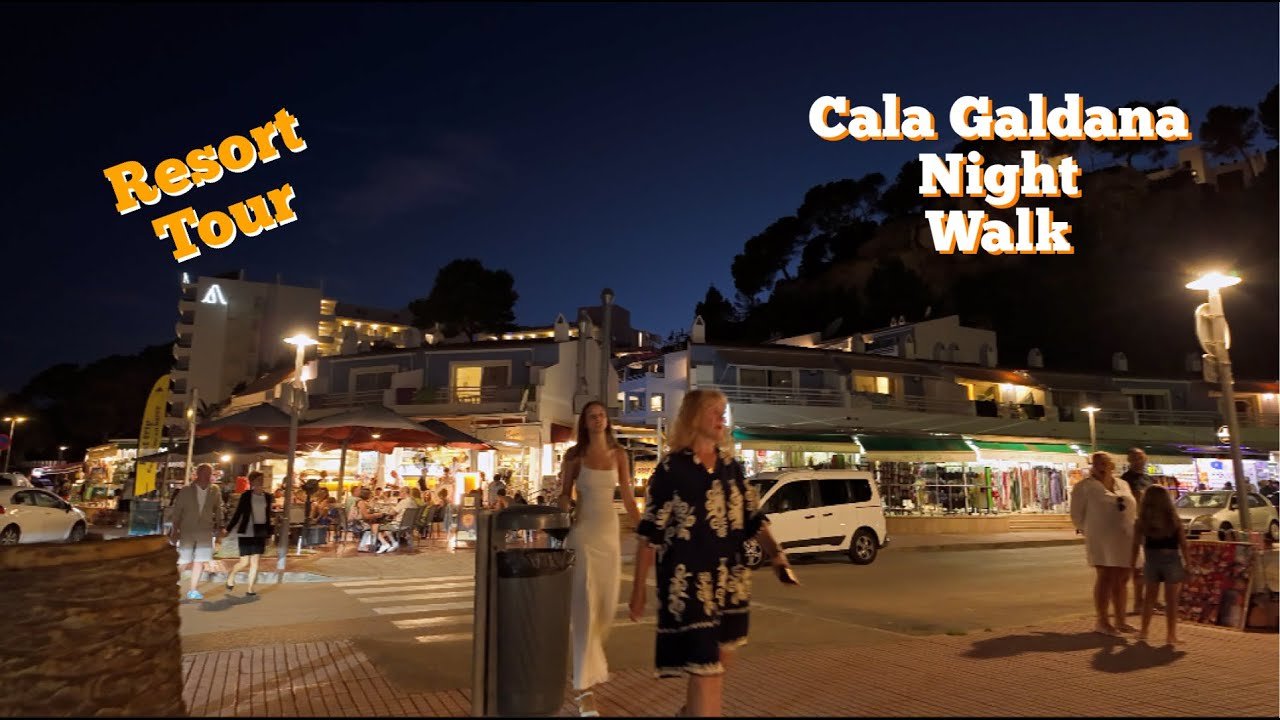 🌙 Cala Galdana Nightlife Walk | Menorca, Spain |Summer 2025 4K Resort & Beachfront Tour