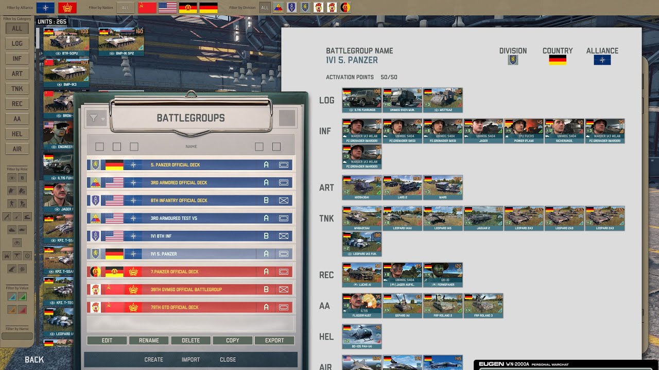 WARNO | 5. Panzerdivision Deckbuilding