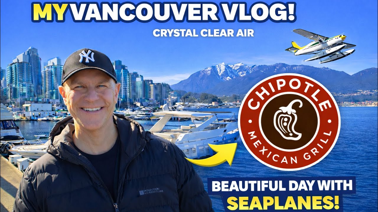 Vancouver Waterfront - crystal clear air and delicious Chipotle!