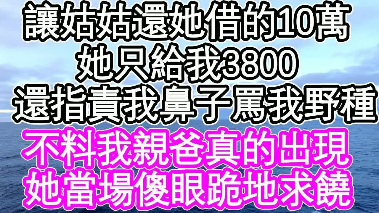 我找姑姑要回她借的10萬，她只給我3800，還指責我鼻子罵我野種，不料我親爸真的出現，她當場傻眼直接跪地求饒 ｜ #為人處世#生活經驗#情感故事#養老#退休#淺談人生#深夜淺讀