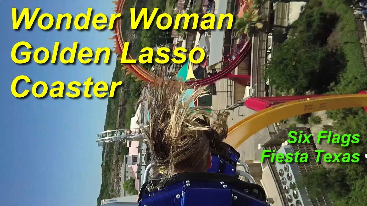 Wonder Woman Golden Lasso Coaster On Ride HD POV Six Flags Fiesta Texas
