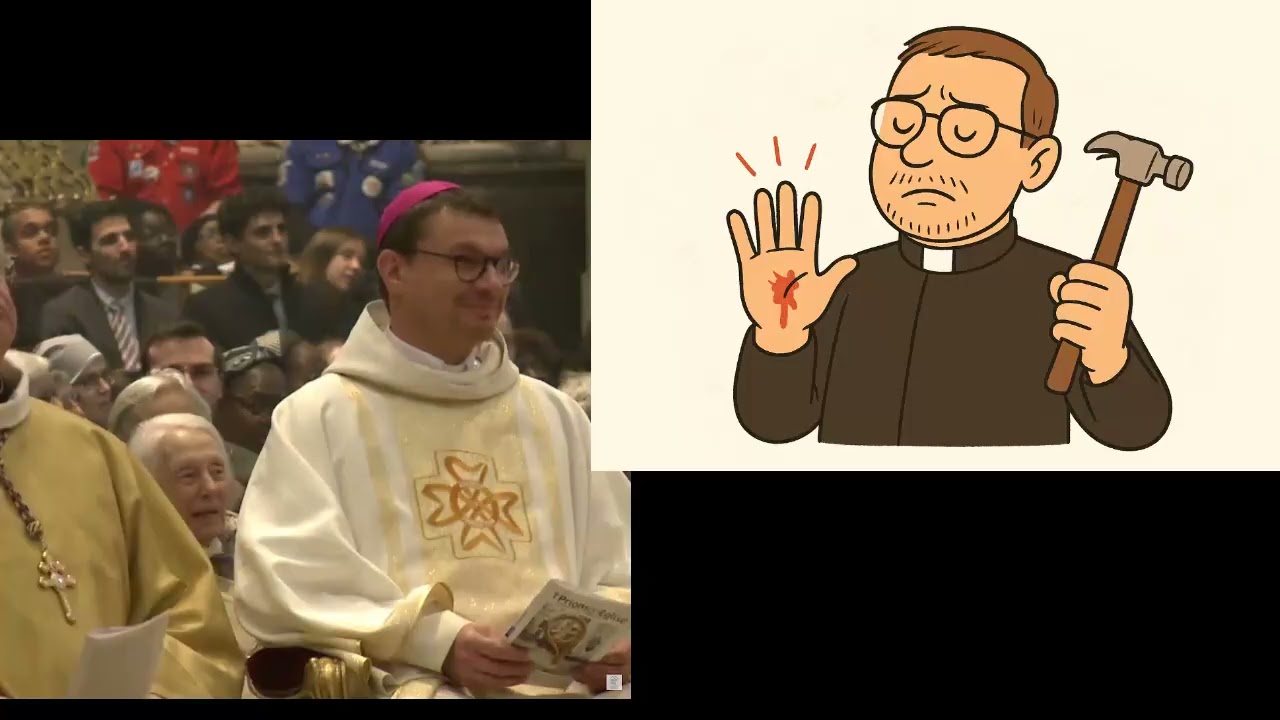 Humour-Amitié : présentation de Mgr Fabien Lejeusne par le Père Iulian Danca