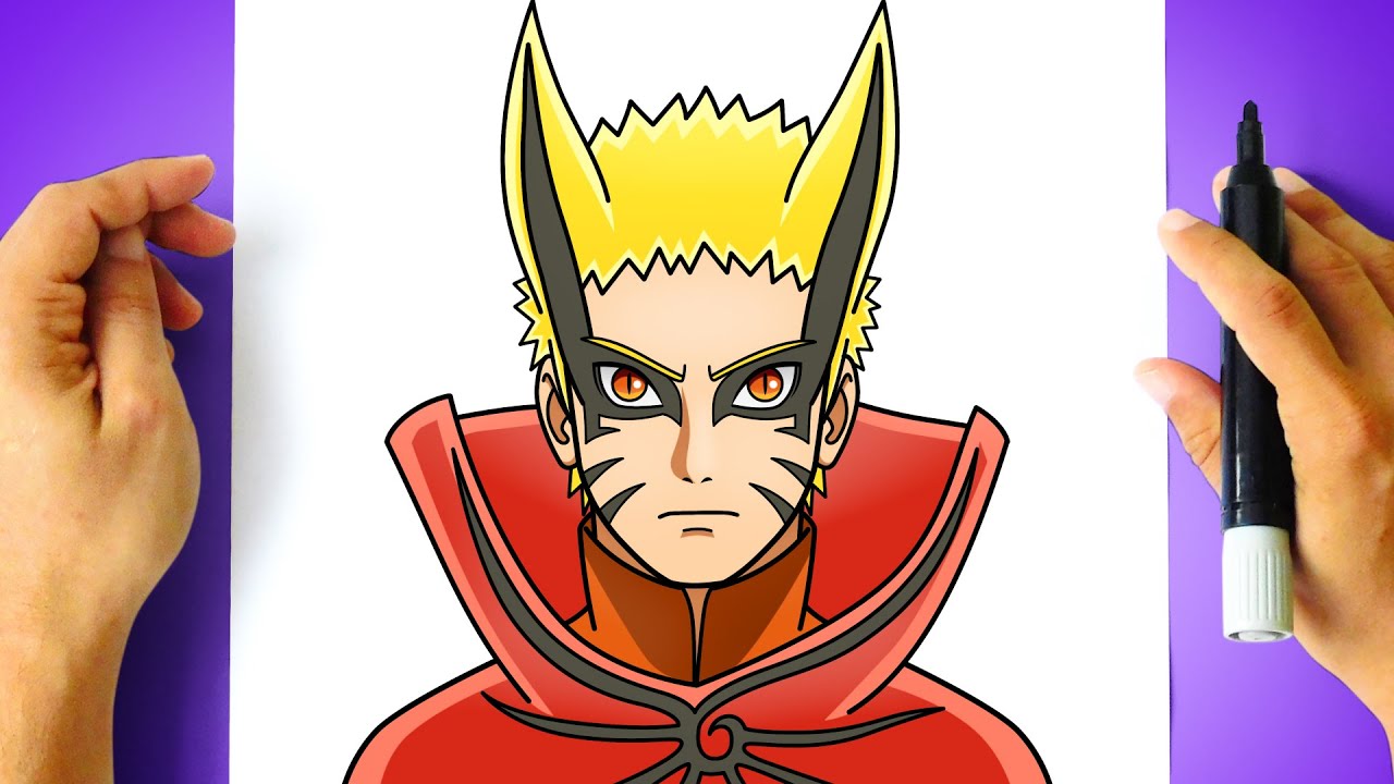Como DESENHAR o NARUTO modo BARION - Como DIBUJAR a NARUTO modo BARION - DRAWING NARUTO BARYON mode