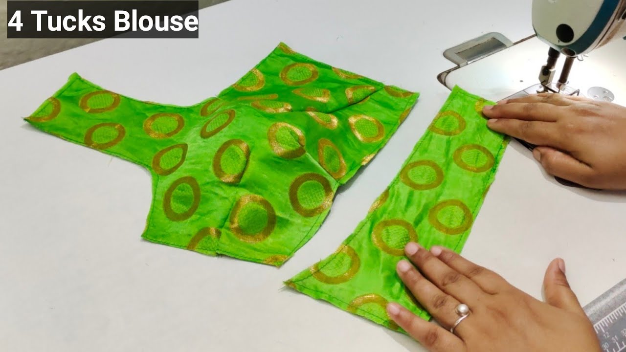 4 Tucks Blouse Cutting and Stitching | सादा ब्लाउज की कटिंग और सिलाई