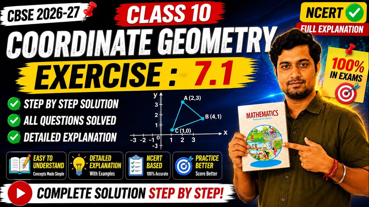 Class 10 Coordinate Geometry Exercise 7.1 | All Questions Solved | NCERT Solution | CBSE 2026-27