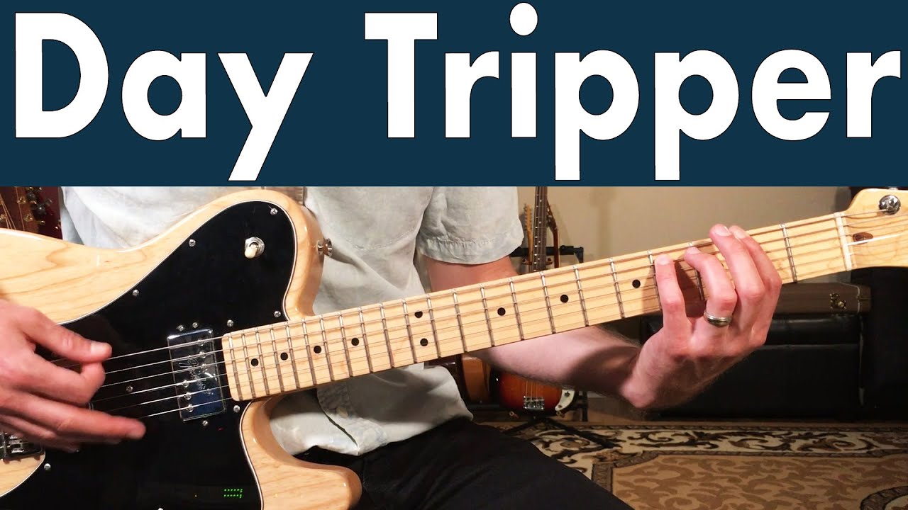 Beatles Day Tripper Guitar Lesson Tutorial + TABS On-Screen