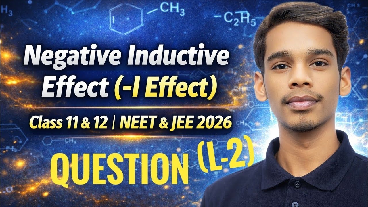 Negative Inductive Effect (–I Effect) | Important Questions Practice | Class 11 & 12 | NEET & JEE 