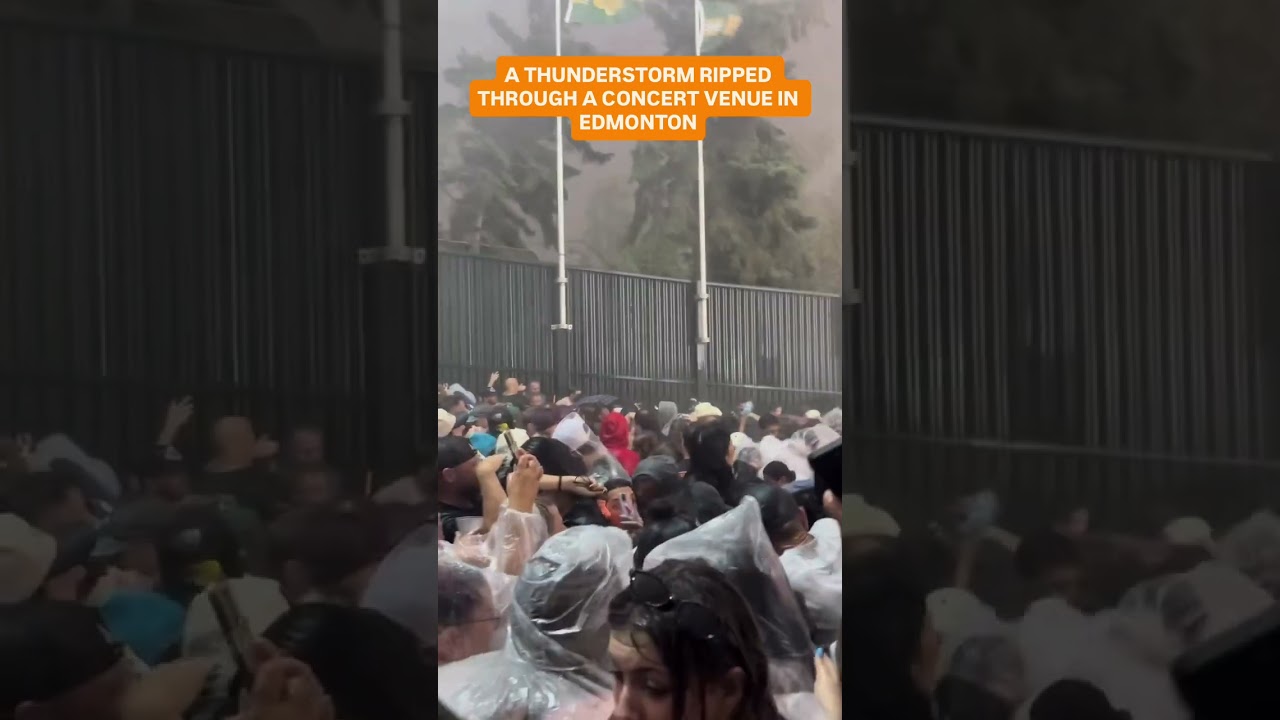 A THUNDERSTORM RIPPED THROUGH A CONCERT VENUE IN EDMONTON #canada #postmalone #concert #alberta