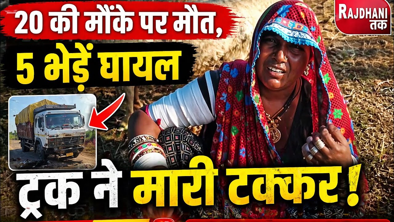 धामनोद || अंध गति ट्रक ने 25 भेड़ों को रौंदा, 20 की मौके पर मौ.त, 5 भेडें घायल