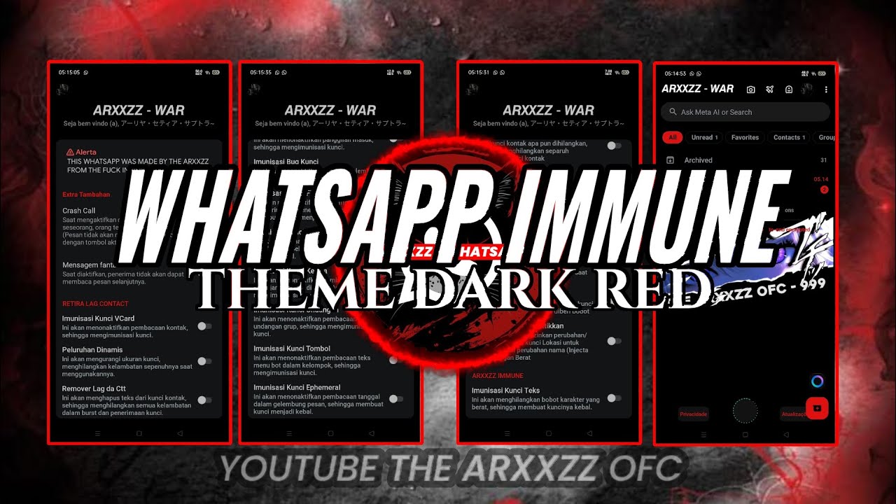 💢 NEW WHATSAPP IMMUNE THEME RED VIP BY THE ARXXZZ OFC &hearts;️
