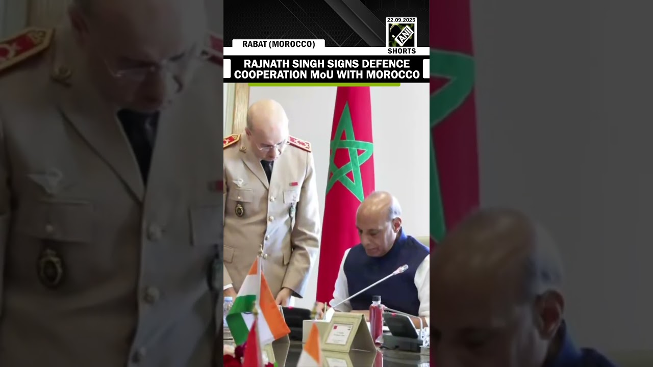 Indian Defence Minister Rajnath Singh signs Defence cooperation MoU with Morocco in Rabat
