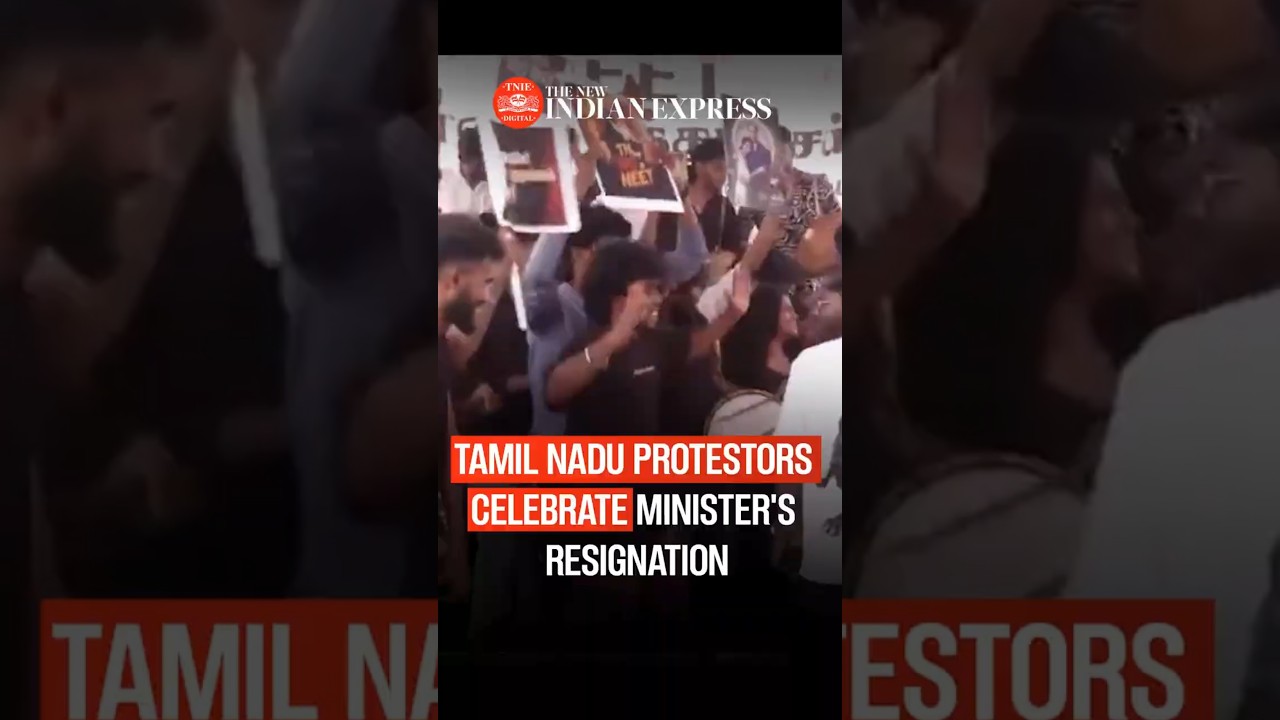 Tamil Nadu protestors celebrate the resignation of Union Education Minister Dharmendra Pradhan