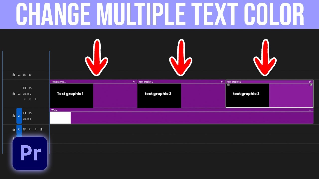 How To Change Color Of Multiple Text Graphics In Premiere Pro