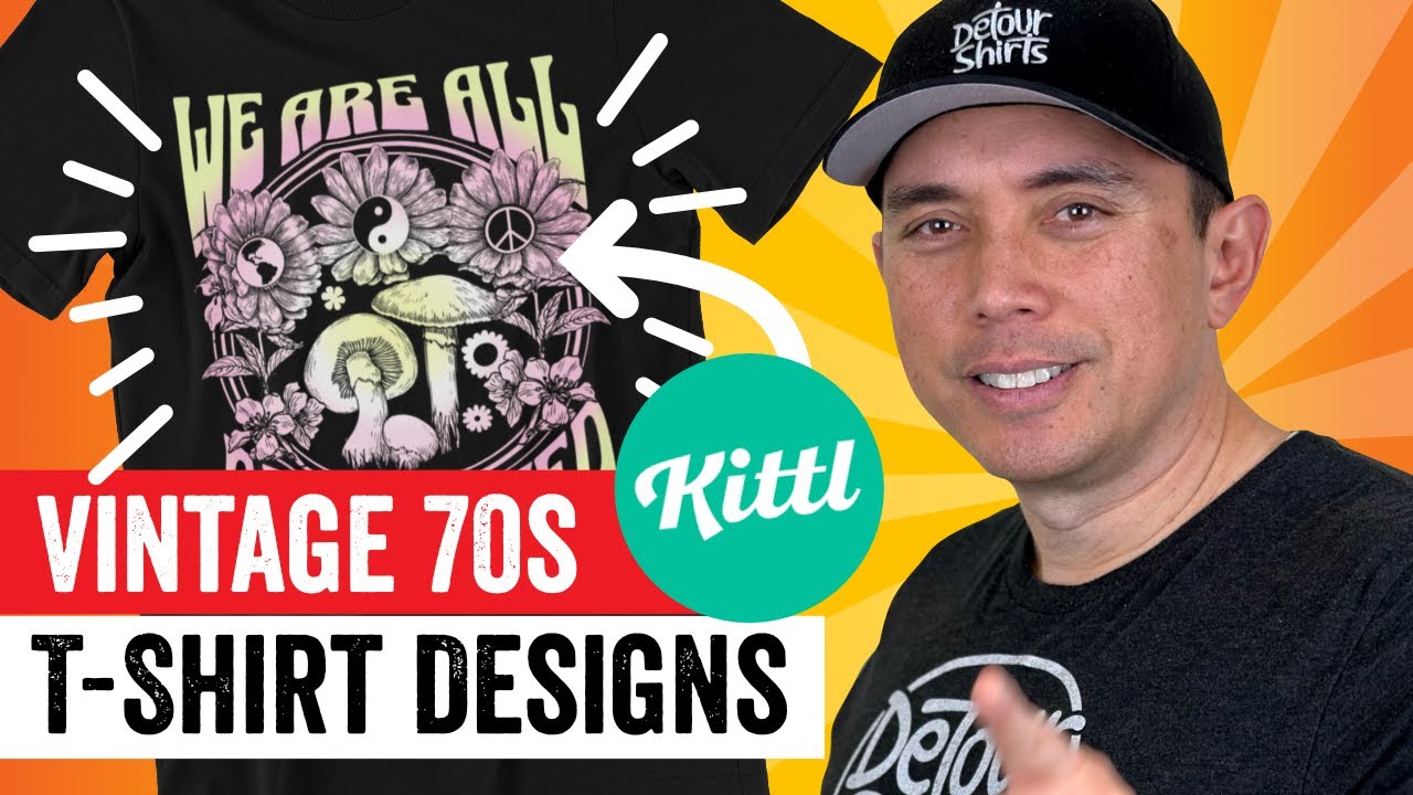 How To Create a Vintage 70s T-Shirt Design All Online with Kittl and Photopea