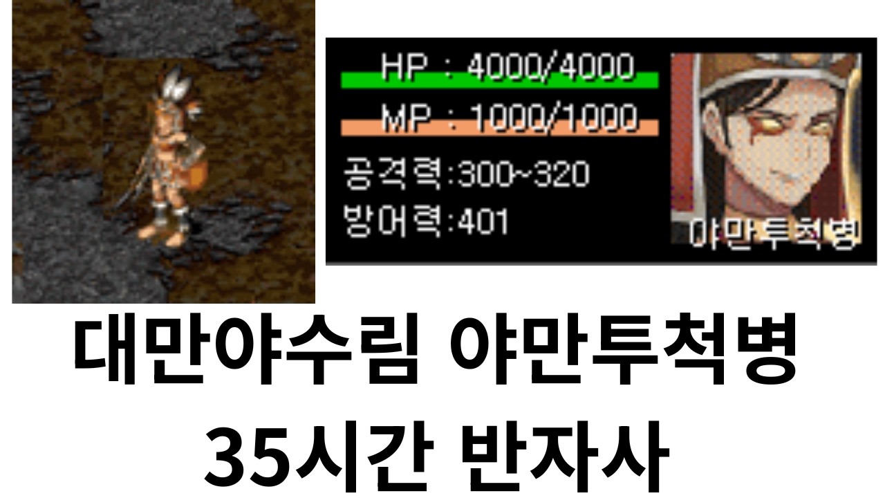대만야수림 야만투척병 반자사 35시간