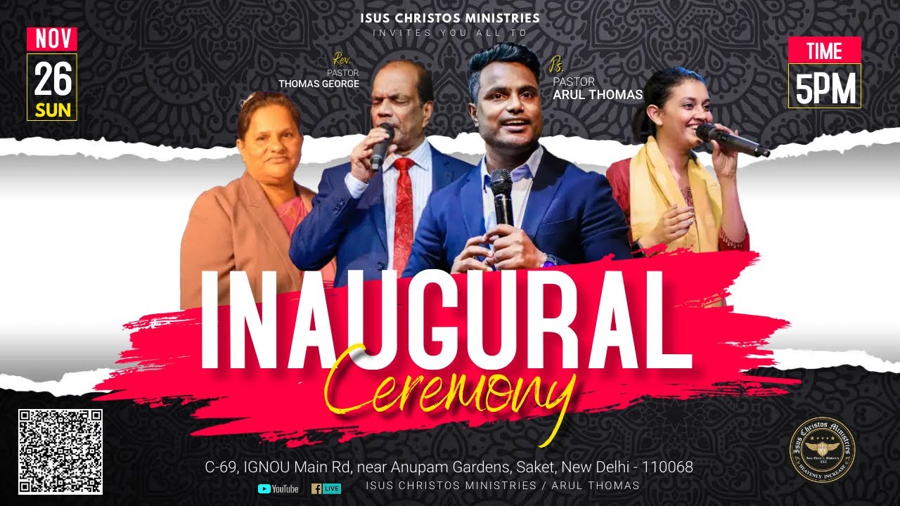 Inauguration Ceremony || Arul Thomas || ICM Church || 26th November 2023 @ 5:00 pm (IST)