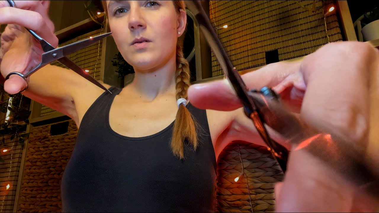 chaotic AGGRESSIVE haircut ✂️ sorry 😬 (asmr)