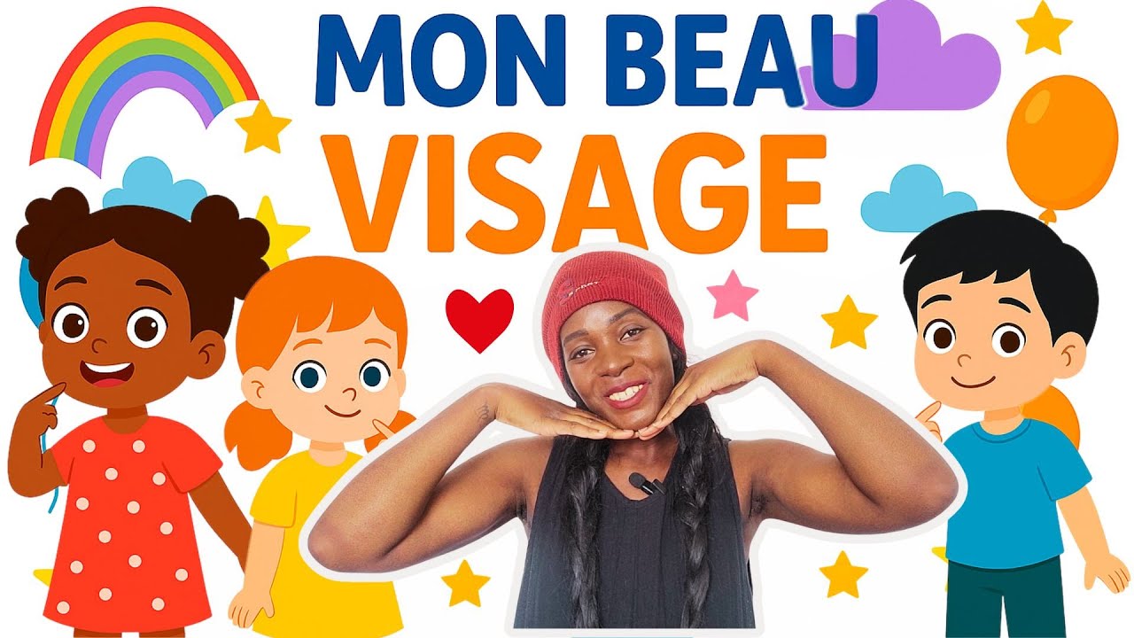 9  🎶🙎🏾 ♀️🧒 😊 MON BEAU VISAGE – Comptine à gestes 👶🏿👶🏾👶🏽👶 🎶Apprendre le visage en s’amusant🎶