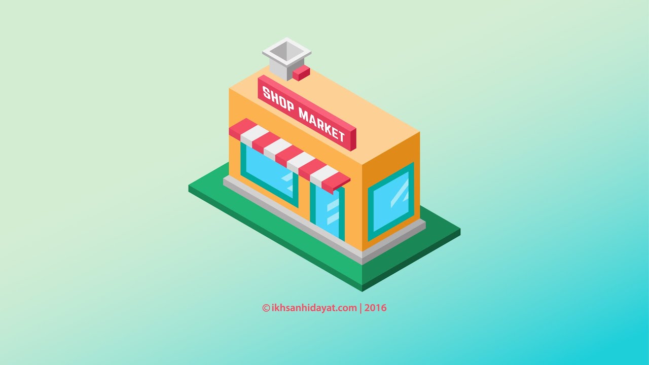 Building Shop Isometric - Illustrator Tutorials